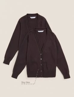 M&S Collection Cardigans 2pk Girls' Pure Cotton School Cardigan (3-18 Yrs) -School Uniform Sales Store SD 04 T76 1371 N0 X EC 90