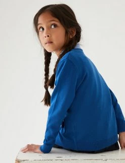 M&S Collection Cardigans Girls’ Pure Cotton Bow Pocket School Cardigan (3-18 Yrs) -School Uniform Sales Store SD 04 T76 1373 E0 X EC 2