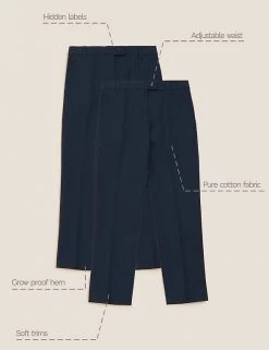 M&S Collection 2pk Girls' Slim Leg School Trousers (2-18 Yrs) -School Uniform Sales Store SD 04 T76 1425 F0 X EC 90