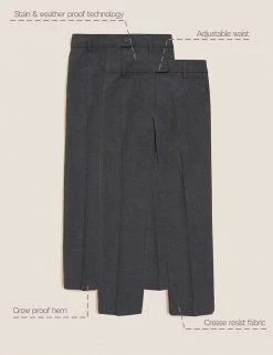 M&S Collection 2pk Girls' Slim Leg School Trousers (2-18 Yrs) -School Uniform Sales Store SD 04 T76 1425 T0 X EC 90