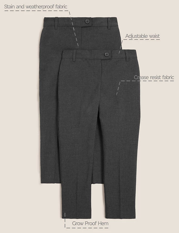 M&S Collection 2pk Girls' Skinny Leg School Trousers (2-18 Yrs) 10 M&S Collection 2pk Girls' Skinny Leg School Trousers (2-18 Yrs) - Image 8