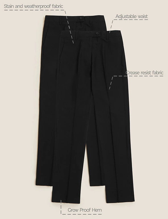 M&S Collection 2pk Girls' Skinny Leg School Trousers (2-18 Yrs) 4 M&S Collection 2pk Girls' Skinny Leg School Trousers (2-18 Yrs) - Image 2