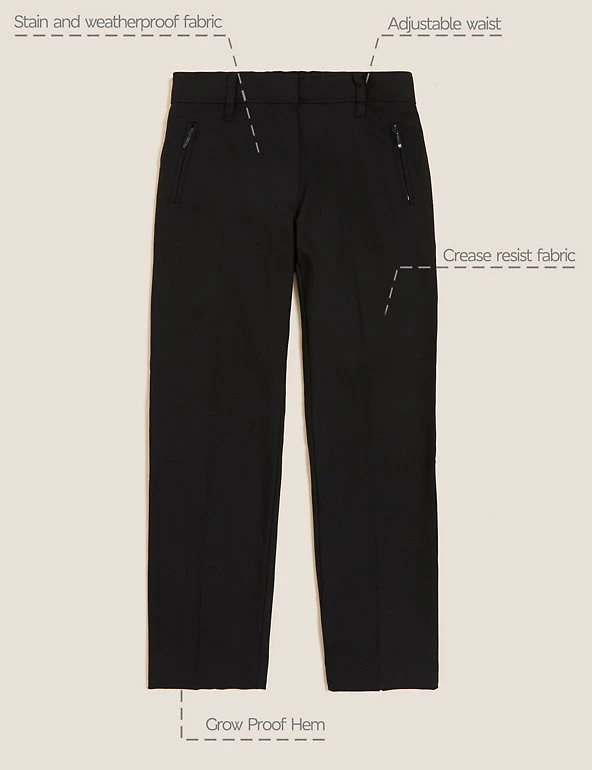 M&S Collection Girls' Slim Leg Regular Fit School Trousers (2-18 Yrs) 4 M&S Collection Girls' Slim Leg Regular Fit School Trousers (2-18 Yrs) - Image 2