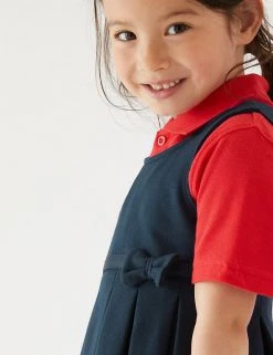 M&S Collection Dresses Girls' Cotton Knitted School Pinafore (2-12 Yrs) -School Uniform Sales Store SD 04 T76 1729 F4 X EC 1