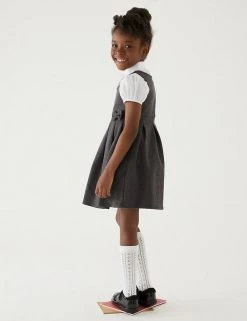 M&S Collection Dresses Girls' Cotton Knitted School Pinafore (2-12 Yrs) -School Uniform Sales Store SD 04 T76 1729 T0 X EC 2