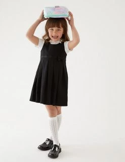 M&S Collection Dresses Girls' Cotton Knitted School Pinafore (2-12 Yrs) -School Uniform Sales Store SD 04 T76 1729 Y0 X EC 0