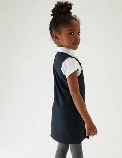 M&S Collection Dresses 2pk Girls’ Crease Resistant School Pinafores (2-12 Yrs) -School Uniform Sales Store SD 04 T76 1750 F0 X EC 2