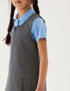M&S Collection Dresses 2pk Girls’ Crease Resistant School Pinafores (2-12 Yrs) -School Uniform Sales Store SD 04 T76 1750 T0 X EC 1
