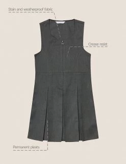 M&S Collection Dresses Girls' Plus Fit Pleated School Pinafore (2-12 Yrs) -School Uniform Sales Store SD 04 T76 1751P T0 X EC 90