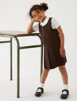 M&S Collection Dresses Girls' Permanent Pleats School Pinafore (2-12 Yrs) -School Uniform Sales Store SD 04 T76 1752 N0 X EC 0