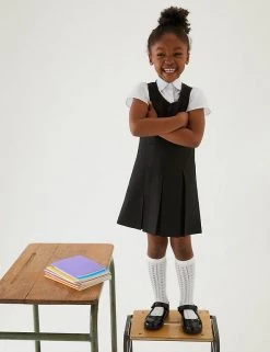 M&S Collection Dresses Girls' Permanent Pleats School Pinafore (2-12 Yrs) -School Uniform Sales Store SD 04 T76 1752 Y0 X EC 0