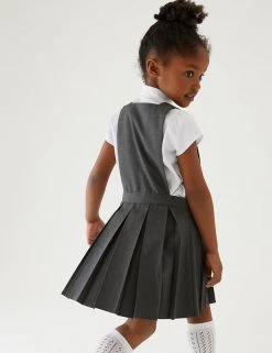 M&S Collection Dresses Girls' Permanent Pleats School Pinafore (2-12 Yrs) -School Uniform Sales Store SD 04 T76 1756 T0 X EC 2
