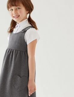 M&S Collection Dresses School Girls' Cotton Pinafore (2-12 Yrs) -School Uniform Sales Store SD 04 T76 1773 T0 X EC 1