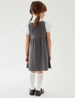 M&S Collection Dresses School Girls' Cotton Pinafore (2-12 Yrs) -School Uniform Sales Store SD 04 T76 1773 T0 X EC 2