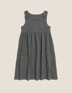 M&S Collection Dresses School Girls' Cotton Pinafore (2-12 Yrs) -School Uniform Sales Store SD 04 T76 1773 T0 X EC 90