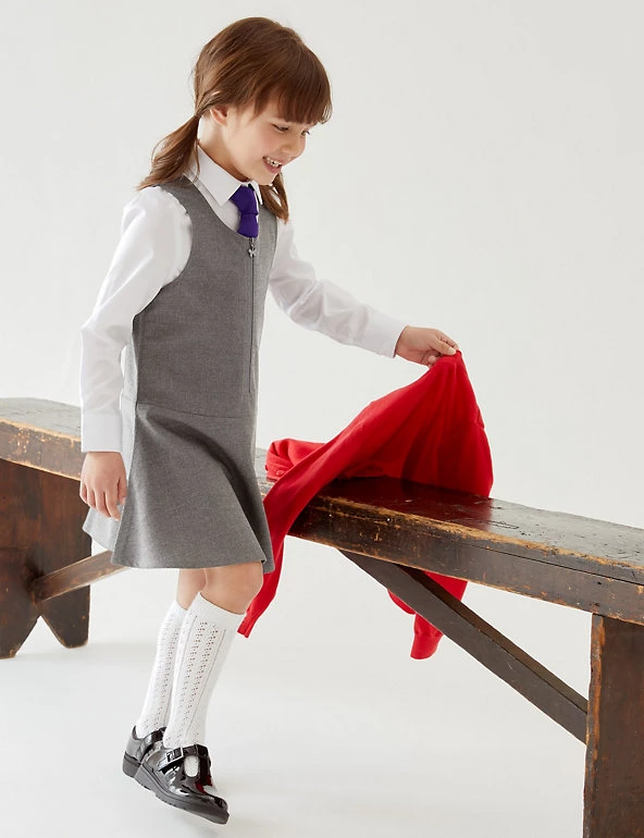 M&S Collection Dresses 2pk Girls' Regular Skater School Pinafores (2-12 Yrs) 3 M&S Collection Dresses 2pk Girls' Regular Skater School Pinafores (2-12 Yrs)