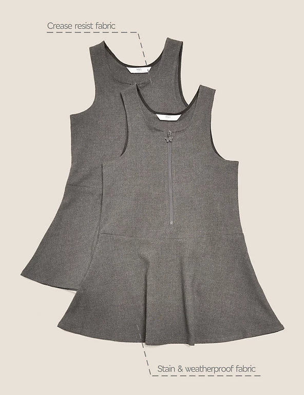 M&S Collection Dresses 2pk Girls' Regular Skater School Pinafores (2-12 Yrs) 4 M&S Collection Dresses 2pk Girls' Regular Skater School Pinafores (2-12 Yrs) - Image 2