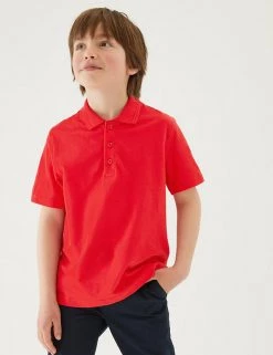 M&S Collection Polo-shirts 3pk Unisex Pure Cotton School Polo Shirts (2-16 Yrs) -School Uniform Sales Store SD 04 T76 2051 B0 X EC 2