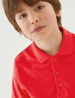 M&S Collection Polo-shirts 3pk Unisex Pure Cotton School Polo Shirts (2-16 Yrs) -School Uniform Sales Store SD 04 T76 2051 B0 X EC 3