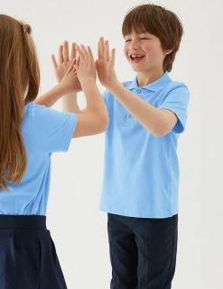 M&S Collection Polo-shirts 3pk Unisex Pure Cotton School Polo Shirts (2-16 Yrs) -School Uniform Sales Store SD 04 T76 2051 E0 X EC 0