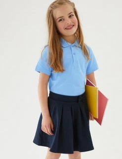 M&S Collection Polo-shirts 3pk Unisex Pure Cotton School Polo Shirts (2-16 Yrs) -School Uniform Sales Store SD 04 T76 2051 E0 X EC 2