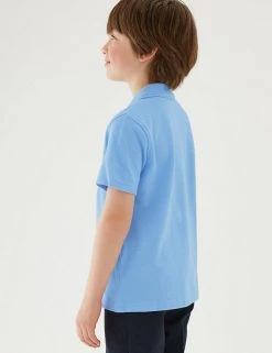 M&S Collection Polo-shirts 3pk Unisex Pure Cotton School Polo Shirts (2-16 Yrs) -School Uniform Sales Store SD 04 T76 2051 E0 X EC 4
