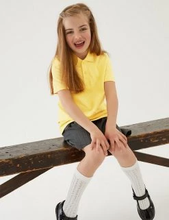 M&S Collection Polo-shirts 3pk Unisex Pure Cotton School Polo Shirts (2-16 Yrs) -School Uniform Sales Store SD 04 T76 2051 R0 X EC 2