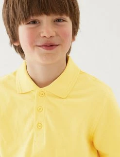 M&S Collection Polo-shirts 3pk Unisex Pure Cotton School Polo Shirts (2-16 Yrs) -School Uniform Sales Store SD 04 T76 2051 R0 X EC 3