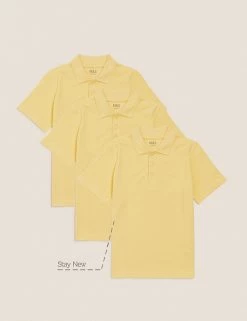 M&S Collection Polo-shirts 3pk Unisex Pure Cotton School Polo Shirts (2-16 Yrs) -School Uniform Sales Store SD 04 T76 2051 R0 X EC 90
