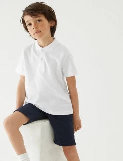 M&S Collection Polo-shirts 3pk Unisex Pure Cotton School Polo Shirts (2-16 Yrs) -School Uniform Sales Store SD 04 T76 2051 Z0 X EC 1