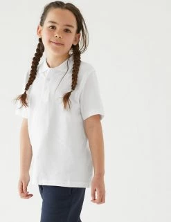 M&S Collection Polo-shirts 3pk Unisex Pure Cotton School Polo Shirts (2-16 Yrs) -School Uniform Sales Store SD 04 T76 2051 Z0 X EC 4