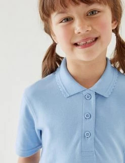 M&S Collection Polo-shirts 2pk Girls' Stain Resist School Polo Shirts (2-16 Yrs) -School Uniform Sales Store SD 04 T76 2054 E0 X EC 1