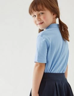 M&S Collection Polo-shirts 2pk Girls' Stain Resist School Polo Shirts (2-16 Yrs) -School Uniform Sales Store SD 04 T76 2054 E0 X EC 2