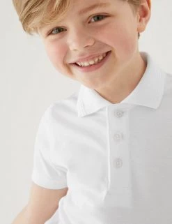 M&S Collection Polo-shirts 2pk Boys' Slim Fit School Polo Shirts (2-16 Yrs) -School Uniform Sales Store SD 04 T76 2055 Z0 X EC 1