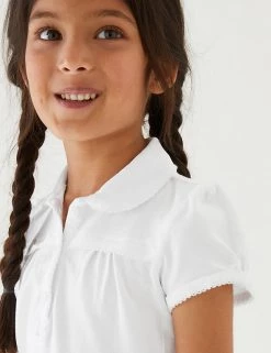 M&S Collection Polo-shirts 2pk Girls' Cotton Regular Fit School Polo Shirts (2-18 Yrs) -School Uniform Sales Store SD 04 T76 2057 Z0 X EC 1
