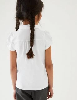 M&S Collection Polo-shirts 2pk Girls' Cotton Regular Fit School Polo Shirts (2-18 Yrs) -School Uniform Sales Store SD 04 T76 2057 Z0 X EC 2