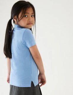 M&S Collection Polo-shirts 2pk Girls' Slim Fit School Polo Shirts (2-16 Yrs) -School Uniform Sales Store SD 04 T76 2058 E0 X EC 2