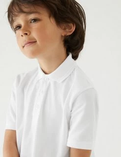 M&S Collection Polo-shirts 2 Pack Unisex Skin Kind™ School Polo Shirts (2-16 Yrs) -School Uniform Sales Store SD 04 T76 2066S Z0 X EC 3