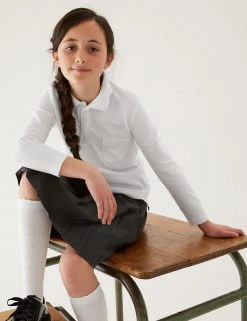 M&S Collection Polo-shirts 2pk Unisex Easy Dressing School Polo Shirts -School Uniform Sales Store SD 04 T76 2081 Z0 X EC 2