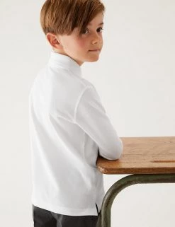 M&S Collection Polo-shirts 2pk Unisex Easy Dressing School Polo Shirts -School Uniform Sales Store SD 04 T76 2081 Z0 X EC 4