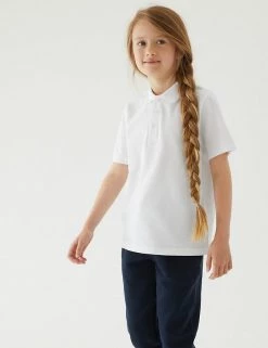 M&S Collection Polo-shirts 5pk Unisex Pure Cotton School Polo Shirts (2-18 Yrs) -School Uniform Sales Store SD 04 T76 2087 Z0 X EC 2