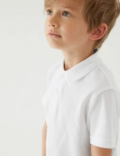 M&S Collection Polo-shirts 5pk Unisex Pure Cotton School Polo Shirts (2-18 Yrs) -School Uniform Sales Store SD 04 T76 2087 Z0 X EC 3