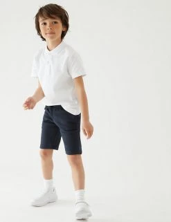 M&S Collection 2pk Unisex Sport School Shorts (2-16 Yrs) -School Uniform Sales Store SD 04 T76 2400 F0 X EC 1