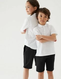 M&S Collection 2pk Unisex Sport School Shorts (2-16 Yrs) -School Uniform Sales Store SD 04 T76 2400 Y0 X EC 0