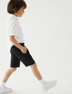 M&S Collection 2pk Unisex Sport School Shorts (2-16 Yrs) -School Uniform Sales Store SD 04 T76 2400 Y0 X EC 1