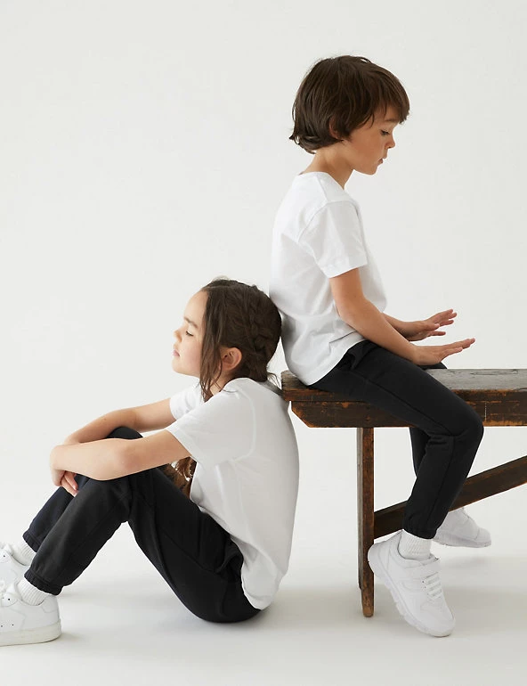 M&S Collection Trousers 2pk Unisex Regular Fit School Joggers (2-16 Yrs) 9 M&S Collection Trousers 2pk Unisex Regular Fit School Joggers (2-16 Yrs) - Image 7