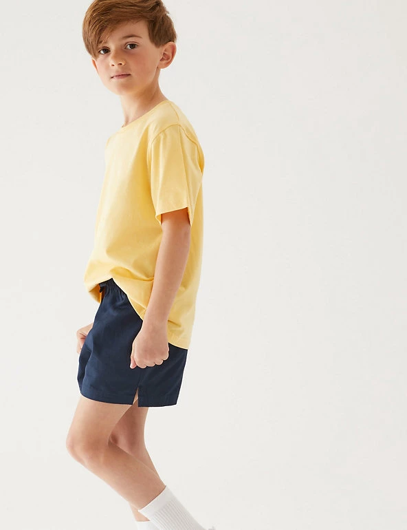 M&S Collection 2pk Unisex Pure Cotton School Shorts (2-16 Yrs) 5 M&S Collection 2pk Unisex Pure Cotton School Shorts (2-16 Yrs) - Image 3