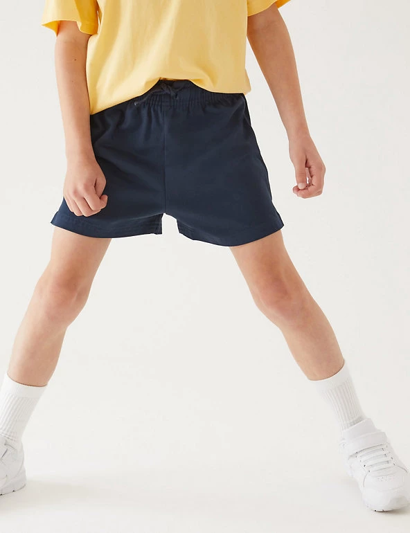 M&S Collection 2pk Unisex Pure Cotton School Shorts (2-16 Yrs) 7 M&S Collection 2pk Unisex Pure Cotton School Shorts (2-16 Yrs) - Image 5