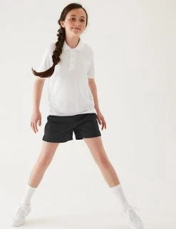 M&S Collection 2pk Unisex Pure Cotton School Shorts (2-16 Yrs) 22 M&S Collection 2pk Unisex Pure Cotton School Shorts (2-16 Yrs) -School Uniform Sales Store SD 04 T76 3234 Y0 X EC 1