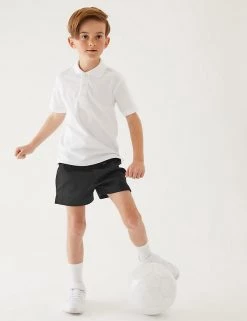 M&S Collection 2pk Unisex Pure Cotton School Shorts (2-16 Yrs) 23 M&S Collection 2pk Unisex Pure Cotton School Shorts (2-16 Yrs) -School Uniform Sales Store SD 04 T76 3234 Y0 X EC 2
